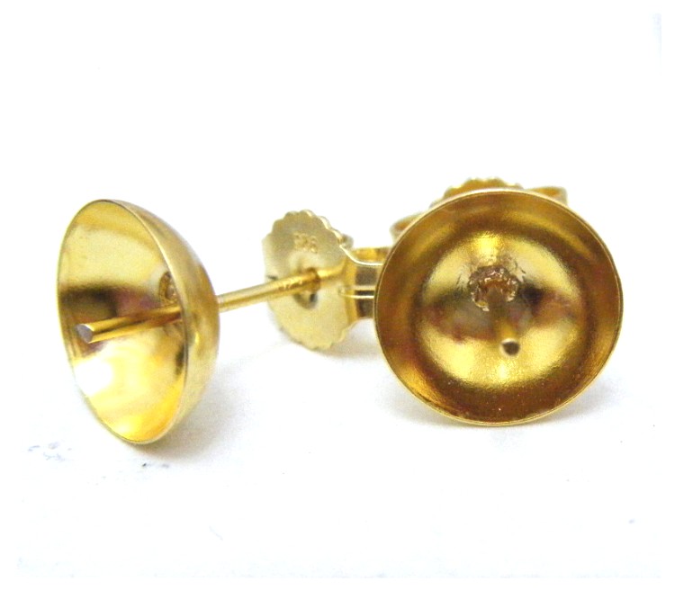 Vermeil Pearl Huge Cup Ear Wire